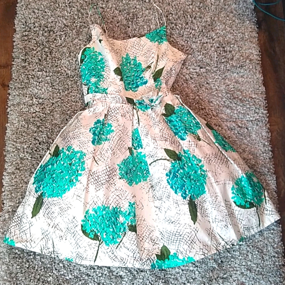 Gorgeous Teal Hydrangea Dress